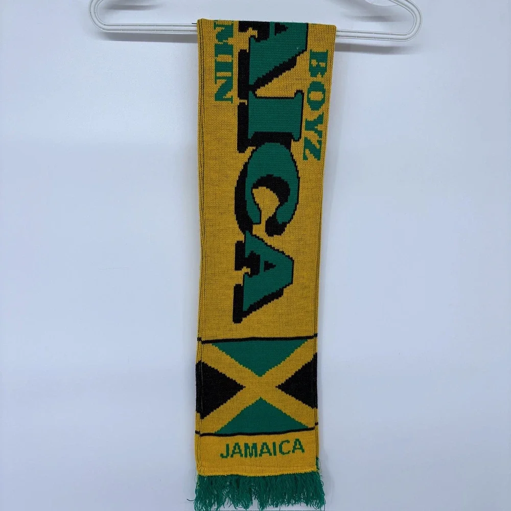 Jamaica Soccer‎ Scarf Yellow Green National Team Futbol Fringe 52 Inches